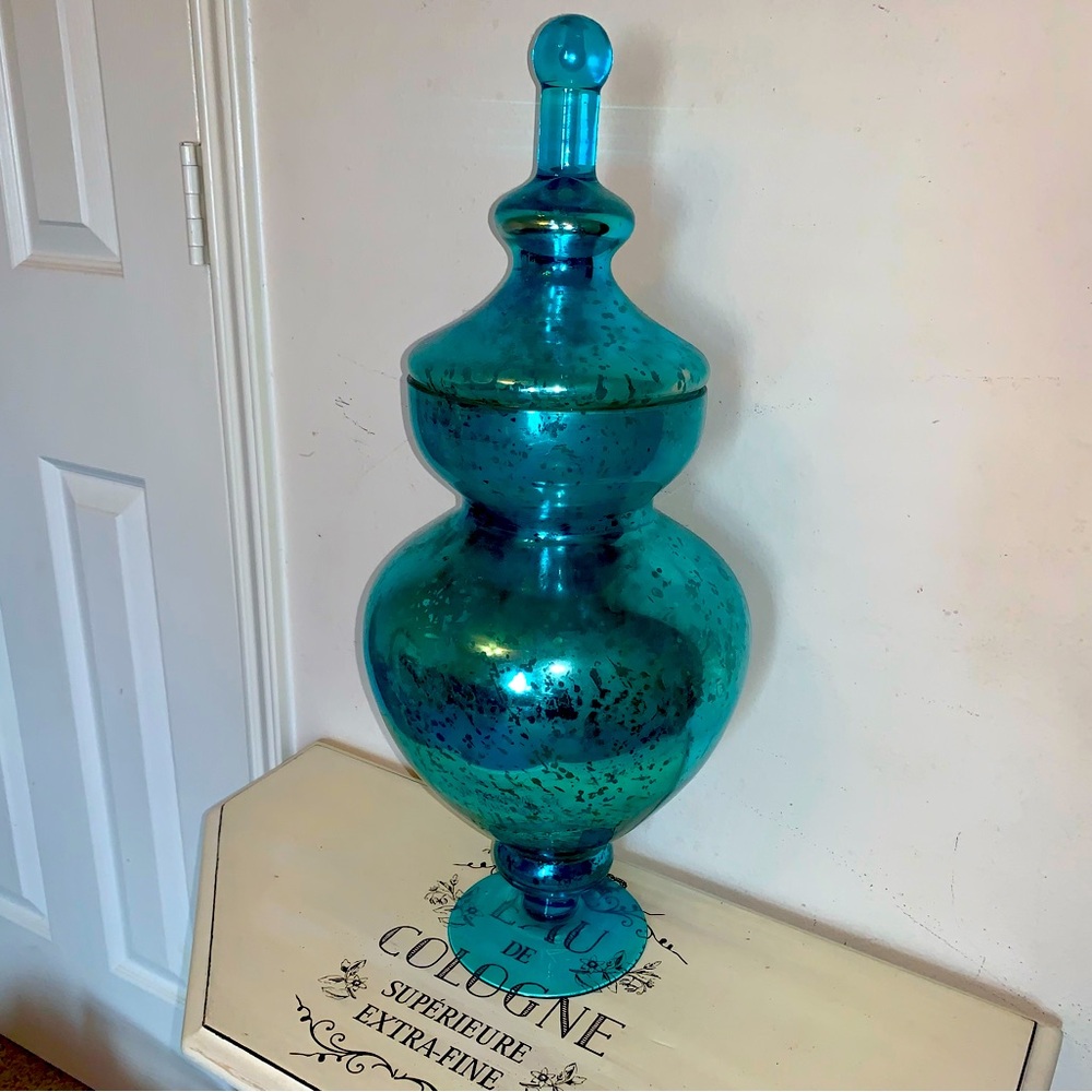 Large mercury glass vase